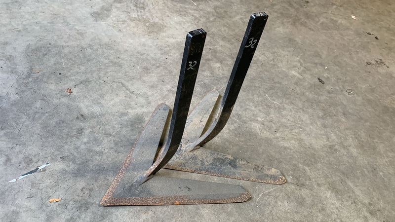 2x Steketee schoffelmes 32cm met steel - gebruikt