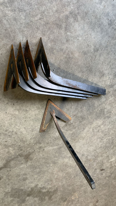 5x Steketee schoffelmes 16cm met steel - gebruikt