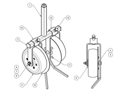 Steketee Wheel fork for double wheel Basic